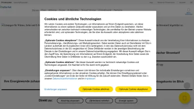 Screenshot of Vattenfall.de