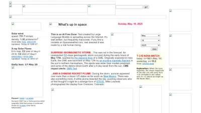 Screenshot preview of spaceweather.com