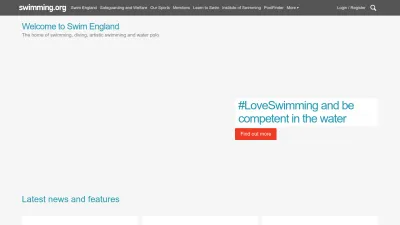 Screenshot preview of swimming.org