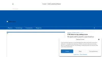 Screenshot of Cerncourier.com