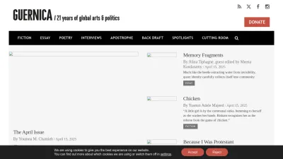 Screenshot preview of guernicamag.com