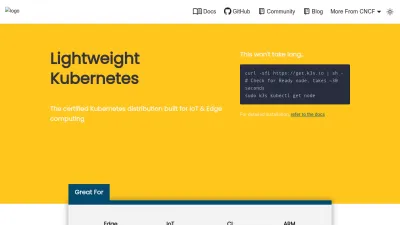 Screenshot preview of k3s.io
