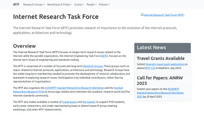 Screenshot of Irtf.org