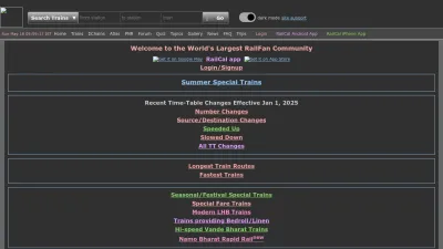 Screenshot of Indiarailinfo.com