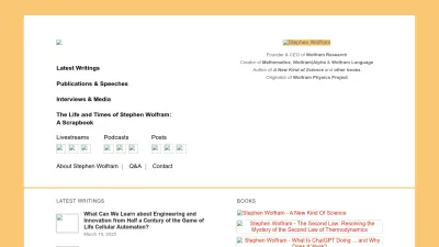 Screenshot of Stephenwolfram.com