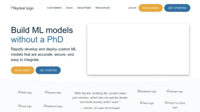 Screenshot of Nyckel.com