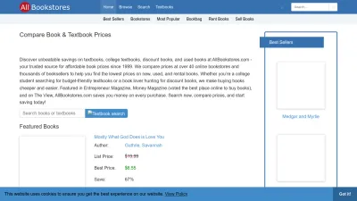 Screenshot preview of allbookstores.com
