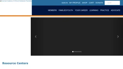 Screenshot of Aacap.org