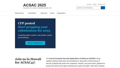 Screenshot preview of acsac.org