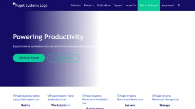 Screenshot of Pugetsystems.com