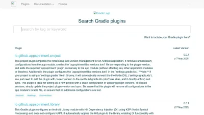 Screenshot of Plugins.gradle.org