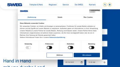 Screenshot of Sweg.de
