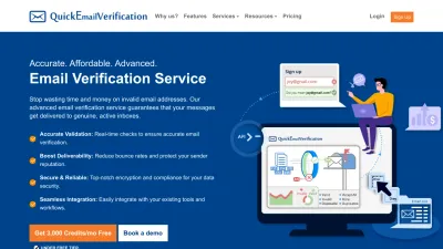 Screenshot of Quickemailverification.com