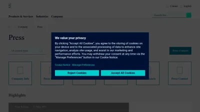 Screenshot of Press.siemens.com