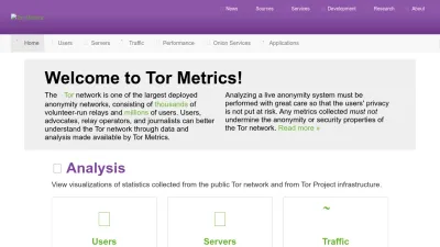 Screenshot preview of metrics.torproject.org