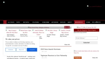 Screenshot of Locusmag.com