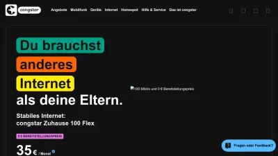Screenshot of Congstar.de