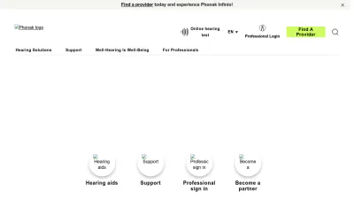 Screenshot of Phonak.com