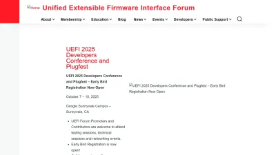 Screenshot of Uefi.org