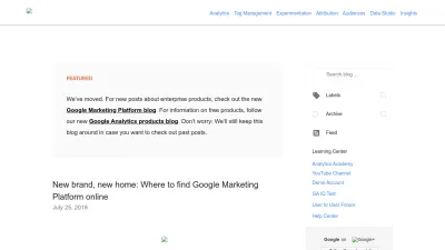 Screenshot of Analytics.googleblog.com