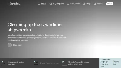 Screenshot preview of australiangeographic.com.au