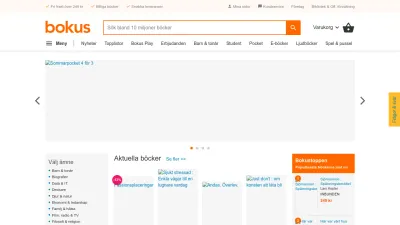 Screenshot of Bokus.com