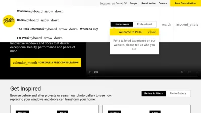 Screenshot of Pella.com