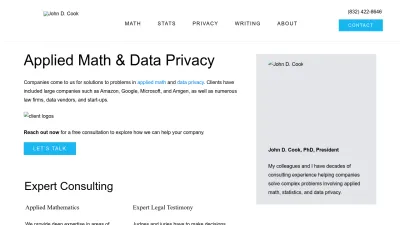 Screenshot of Johndcook.com