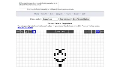 Screenshot of Conwaylife.com