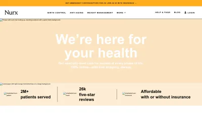 Screenshot of Nurx.com