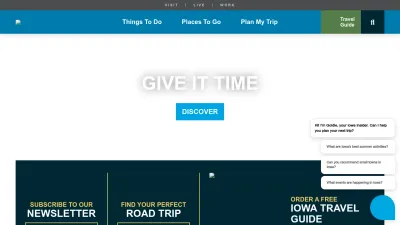 Screenshot of Traveliowa.com