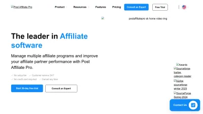 Screenshot of Postaffiliatepro.com