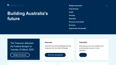 Screenshot of Budget.gov.au