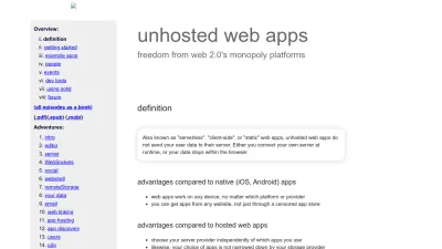 Screenshot of Unhosted.org
