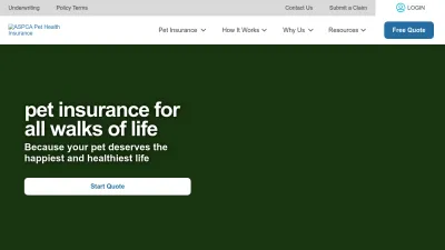 Screenshot preview of aspcapetinsurance.com