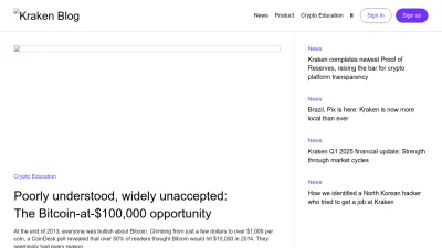 Screenshot of Blog.kraken.com