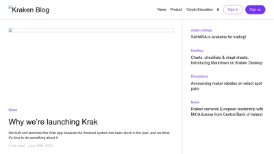 Screenshot preview of blog.kraken.com