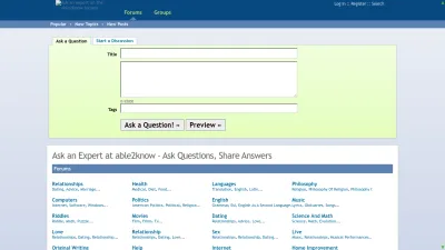 Screenshot of Able2know.org