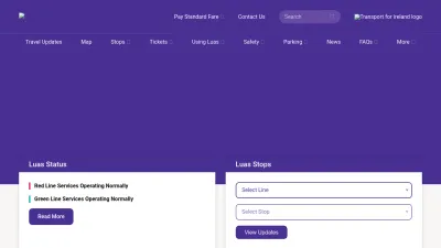 Screenshot of Luas.ie