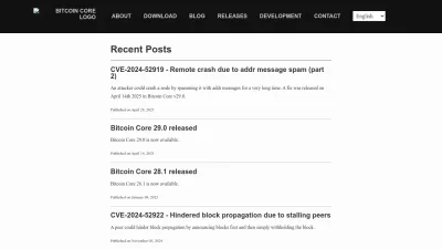 Screenshot of Bitcoincore.org