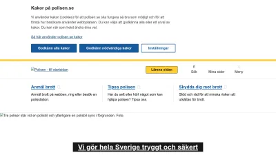 Screenshot of Polisen.se