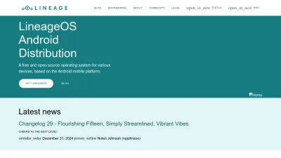 Screenshot of Lineageos.org