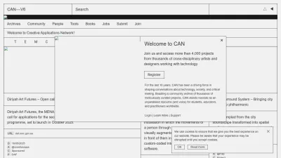 Screenshot preview of creativeapplications.net