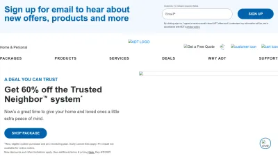 Screenshot of Adt.com