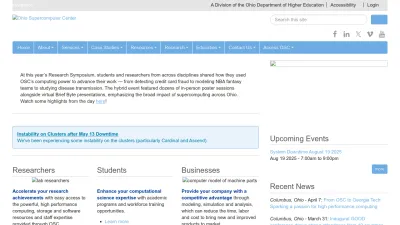 Screenshot of Osc.edu
