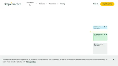 Screenshot of Simplepractice.com