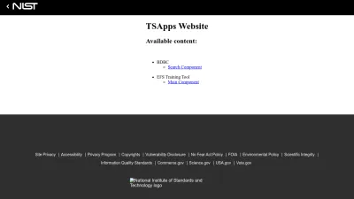 Screenshot of Tsapps.nist.gov