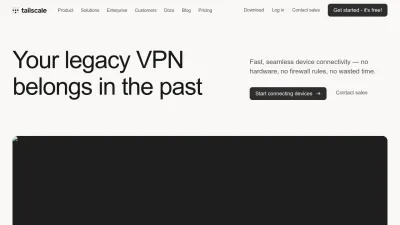 Screenshot of Tailscale.com