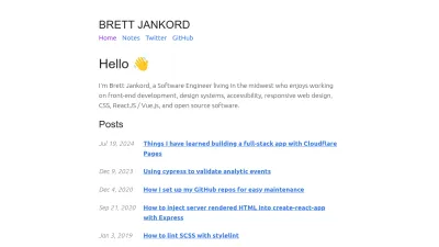 Screenshot of Brettjankord.com