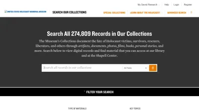Screenshot of Collections.ushmm.org